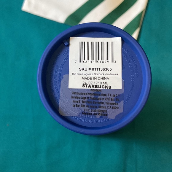 Starbucks Mexico 20th Anniversary Blue Venti Grid Tumbler - Picture 4 of 4